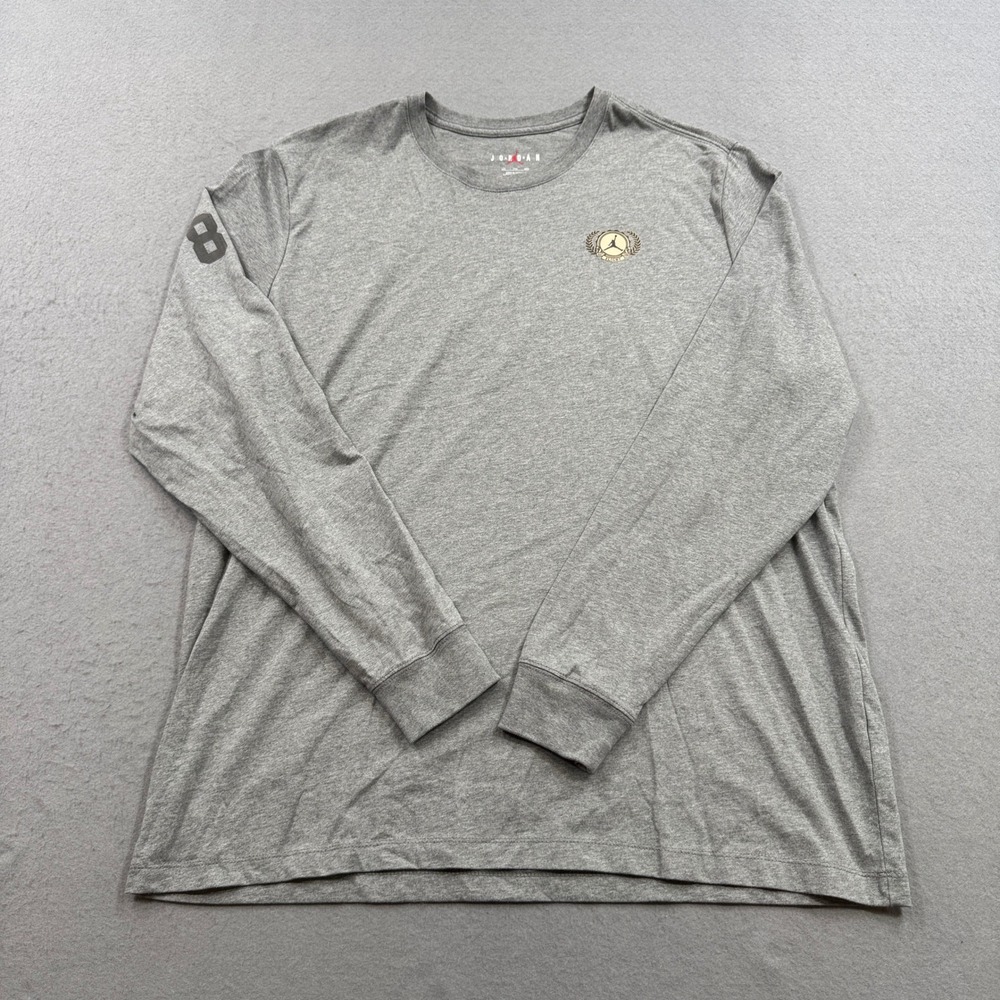 Nike Air Jordan T-Shirt Men's XL Gray Jumpman Long Sleeve Classic Fit Activewear